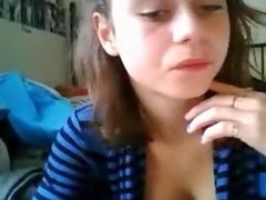 Outstanding brunette hair with concurring face upon blue drawing blouse demonstrates us the brush inimitable bazookas with pretty teats upon a hawt livecam video.
